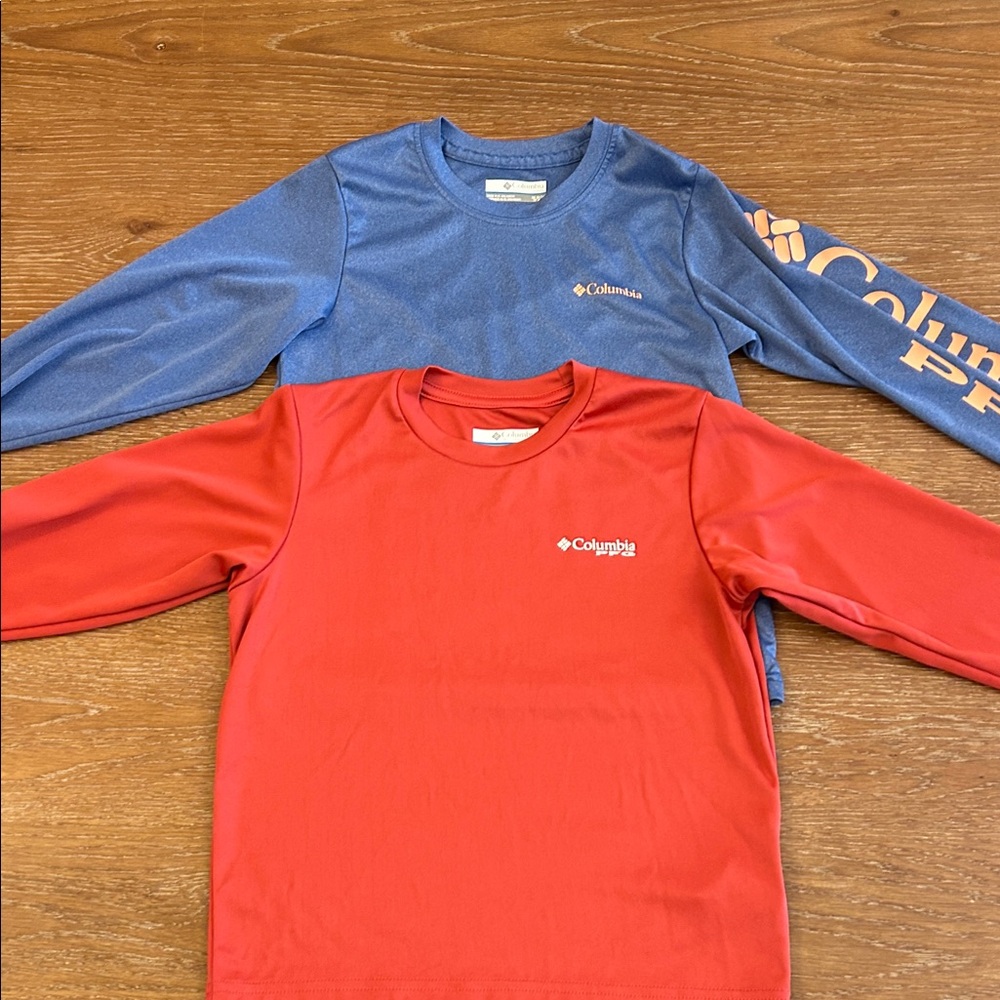 Columbia Kids Long Sleeve Tees - Red and Blue
